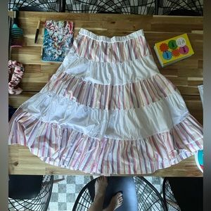 Jcrew tiered, elastic-waist midi skirt, M